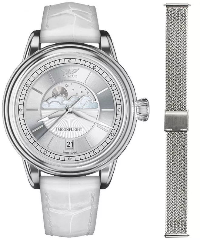 Orologio da Donna Aviator Moonflight + bransoleta Morellato V.1.33.0.250.4-W-SET