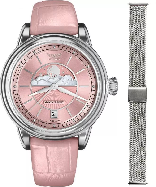 Orologio da Donna Aviator Douglas Moonflight + bransoleta Morellato V.1.33.0.257.4-W-SET
