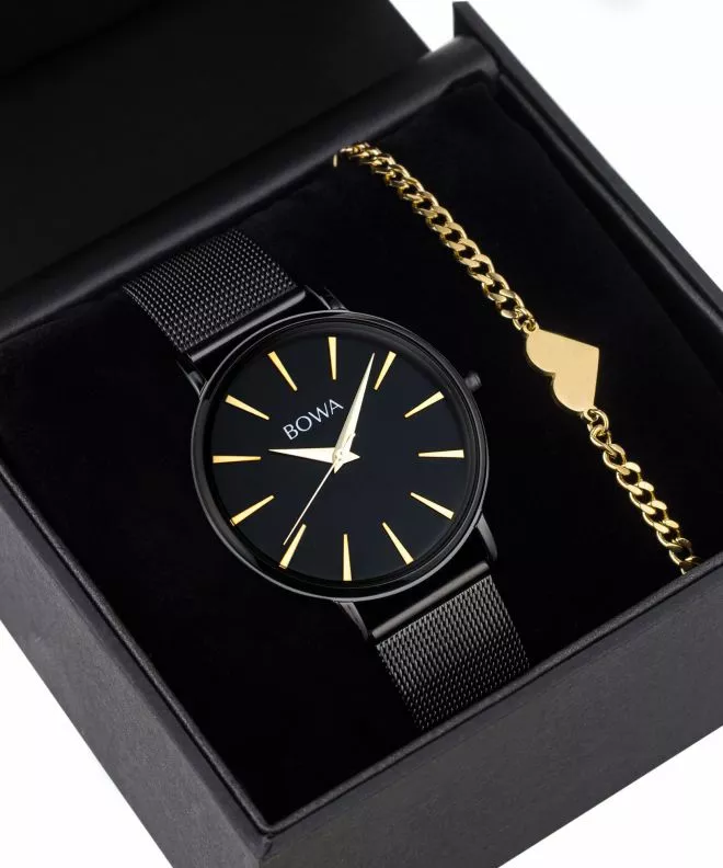 Orologio da Donna BOWA Praha Black-Gold Mesh 38 Gift Set PH381-84-181M-419-02