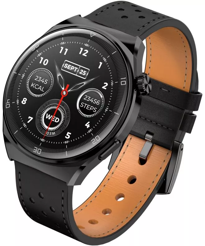 Smartwatch da Uomo Garett V12 Black Leather 5904238485613