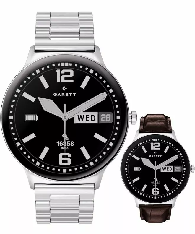 Smartwatch da Uomo Garett Quantum Glow Silver SET 5904238487563