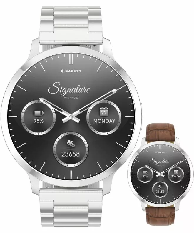 Smartwatch da Uomo Garett Signature Edge Silver Solid SET 5904238485163