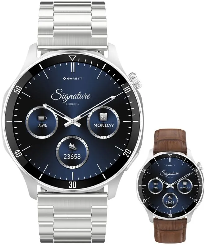 Smartwatch da Uomo Garett Signature Prime Silver Solid SET 5904238485132