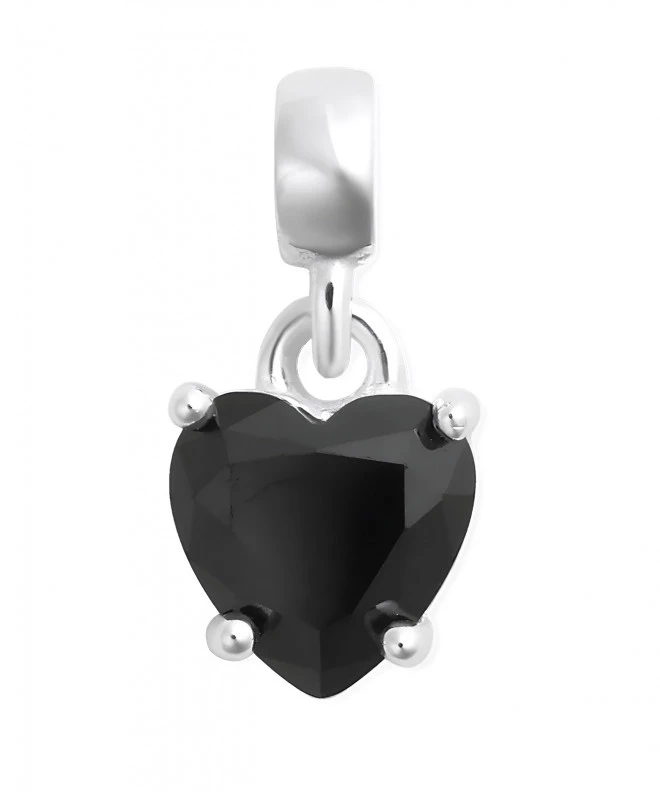 Pendente Daniel Wellington Heart Black Crystal Charm Silver DW00401052
