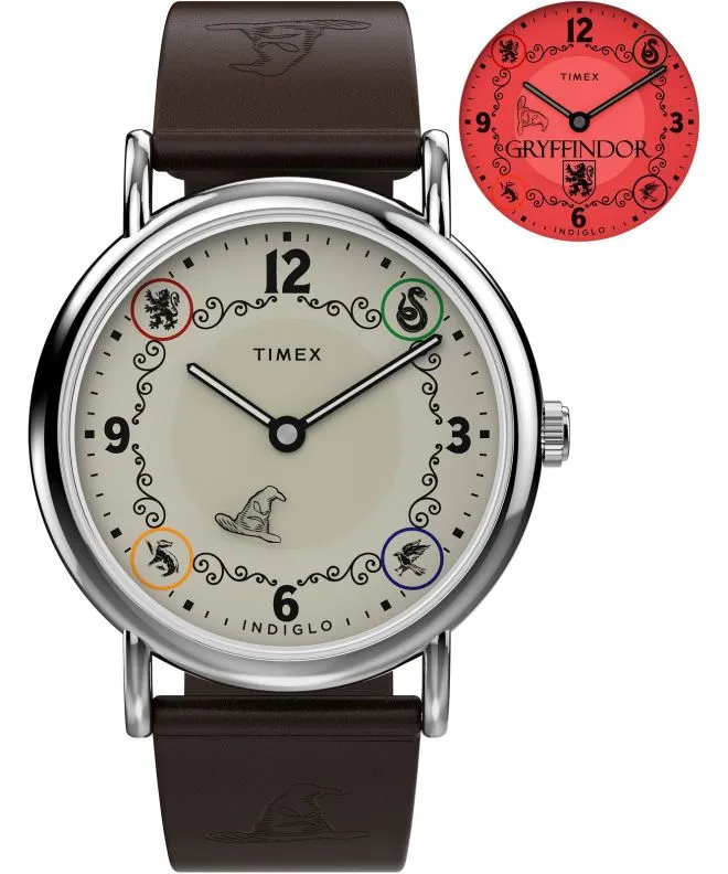 Orologio Unisex Timex Harry Potter X Weekender Gryffindor House 38mm Leather Strap TW2Y76300