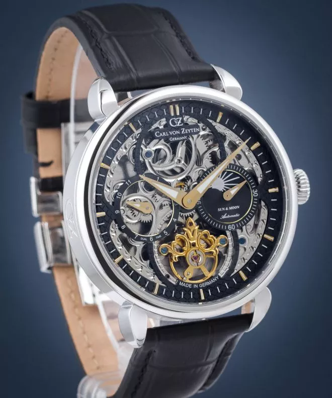 Orologio da Uomo Carl von Zeyten Neukirch Sun & Moon Skeleton Automatic CVZ0005GBKS