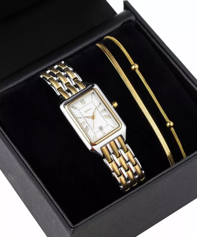 Orologio da Donna BOWA Barcelona Pearl Gold Steel 23 Gift Set BC2345-154-148S-419-01