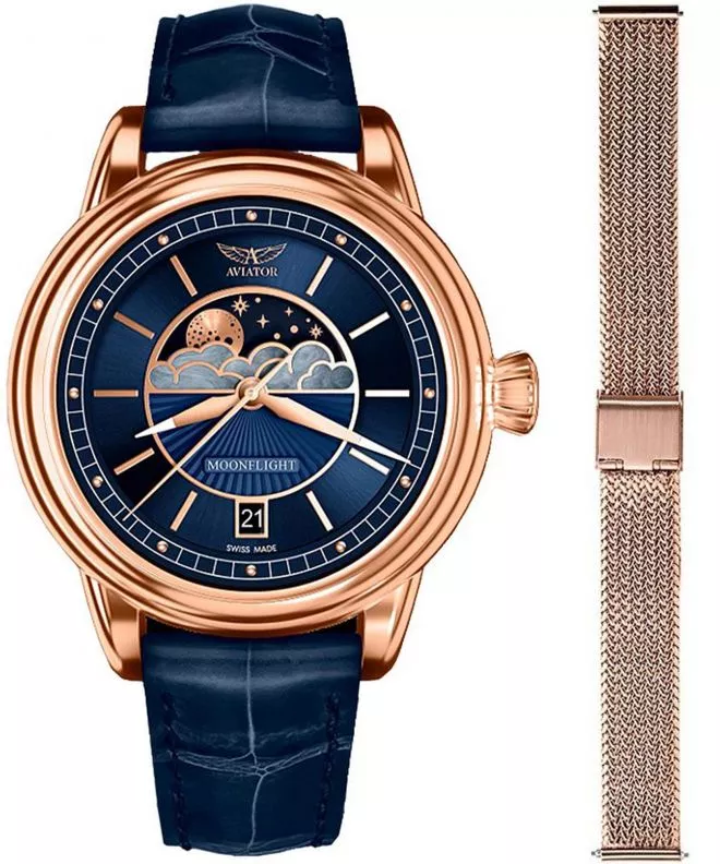 Orologio da Donna Aviator Moonflight + bransoleta Morellato V.1.33.2.256.4-W-SET