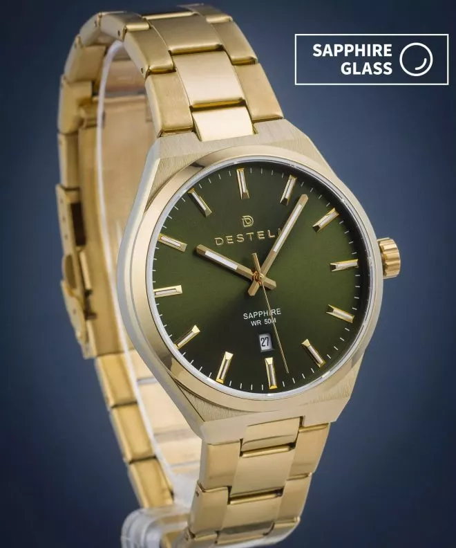 Orologio da Uomo DESTELL Aries Green Gold Steel Sapphire AR404-04-204S