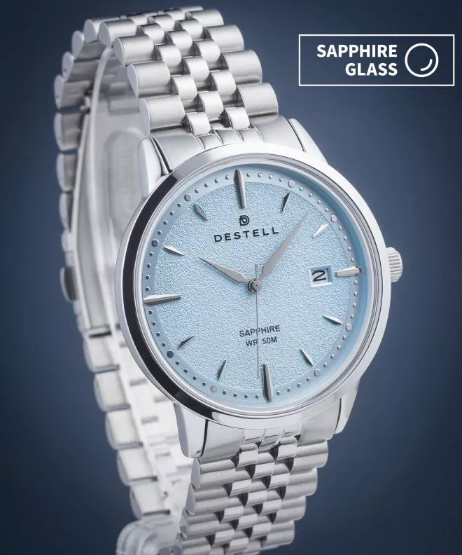 Orologio da Uomo DESTELL Pictor Ice Blue Silver Steel Sapphire PT405-05-205J