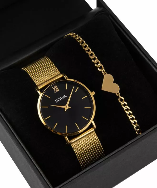 BOWA London Black-Gold 33 Gift Set (orologio + bracciale) LO334-14-164M-419-02