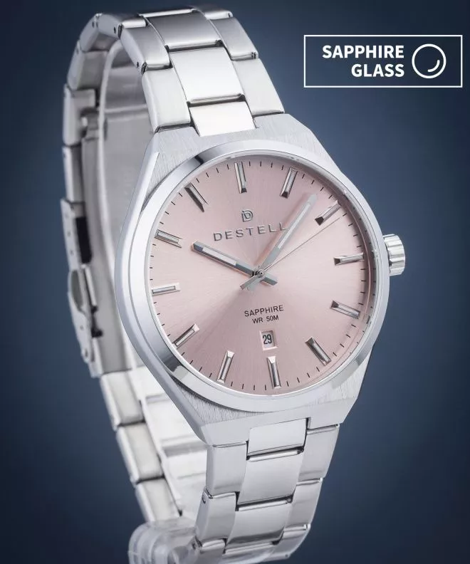 Orologio da Uomo DESTELL Aries Pink Silver Steel Sapphire AR405-125-205S