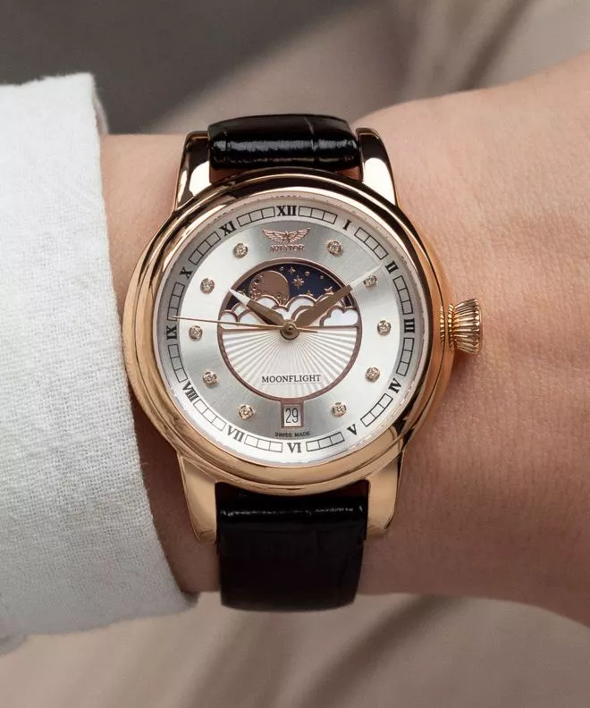 Orologio da Donna Aviator Douglas Moonflight Silver Diamonds Limited Edition V.1.33.2.382.4