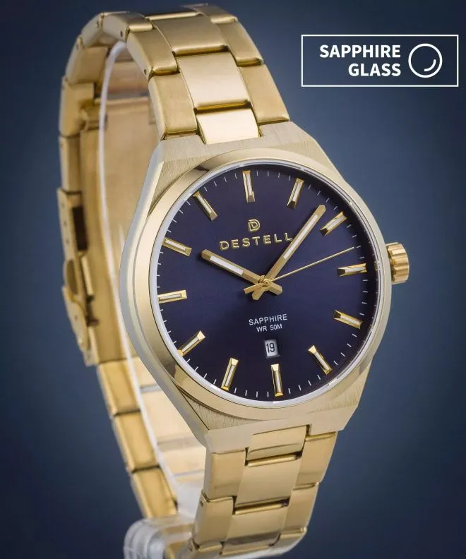 Orologio da Uomo DESTELL Aries Blue Gold Steel Sapphire AR404-34-204S