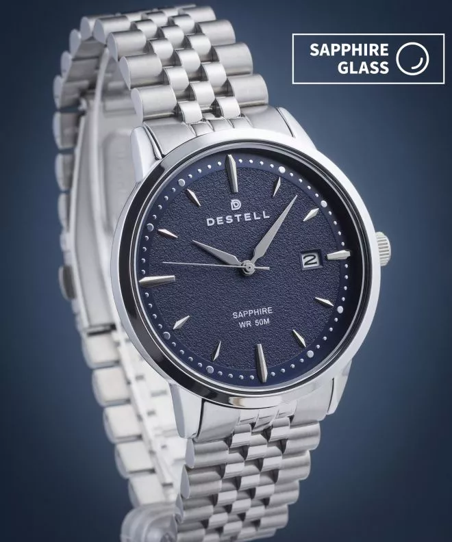 Orologio da Uomo DESTELL Pictor Blue Silver Steel Sapphire PT405-35-205J