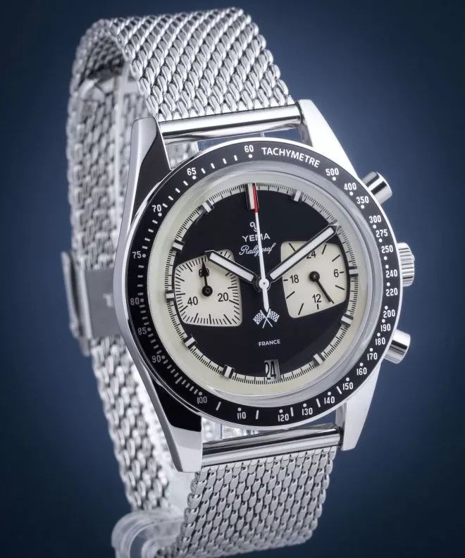 Orologio da Uomo Yema Rallygraf Reverse Panda Chronograph Meca-Quartz YMHF1580-AM
