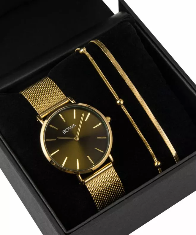 BOWA New York Petite Green-Gold Mesh 34 Gift Set (orologio + bracciale) NY344-04-184M-419-01