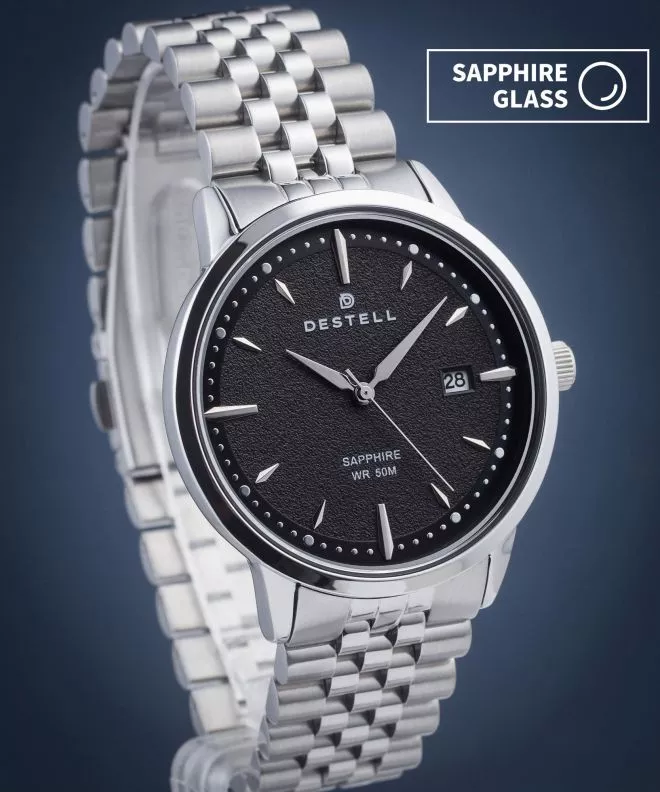 Orologio da Uomo DESTELL Pictor Black Silver Steel Sapphire PT405-15-205J