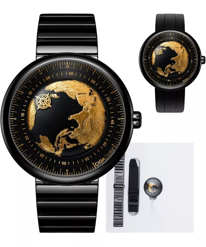 Orologio da Uomo Ciga Design U Blue Planet Gilding Version Early Bird U031-BG01-W6B7B