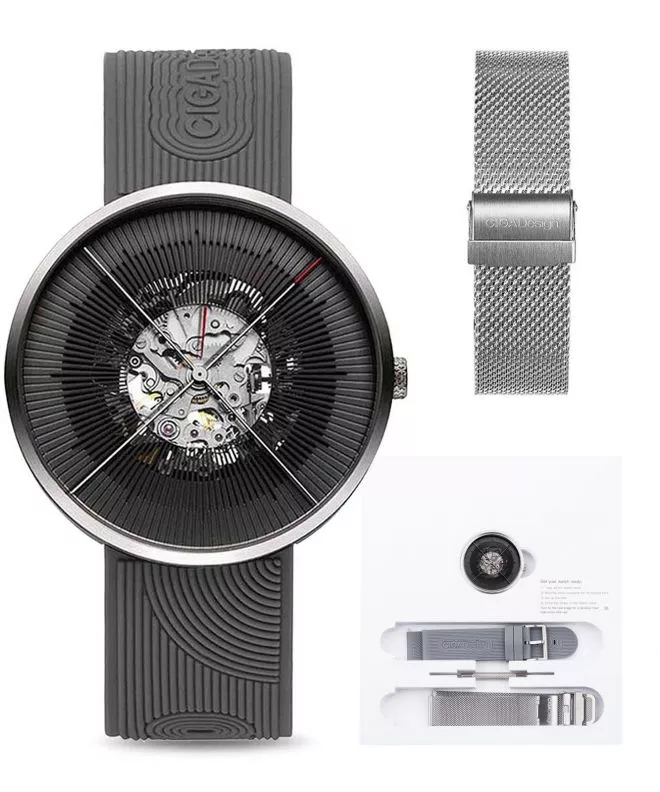 Orologio da Uomo Ciga Design J Series Zen Karesansui Automatic Mechanical Skeleton SET J011-SIBL-W35