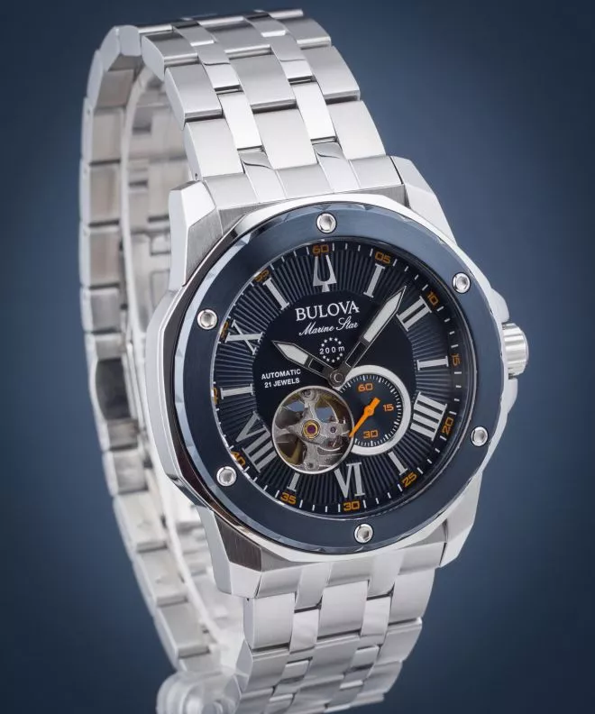 Orologio da Uomo Bulova Marine Star Open Heart Automatic 98A302