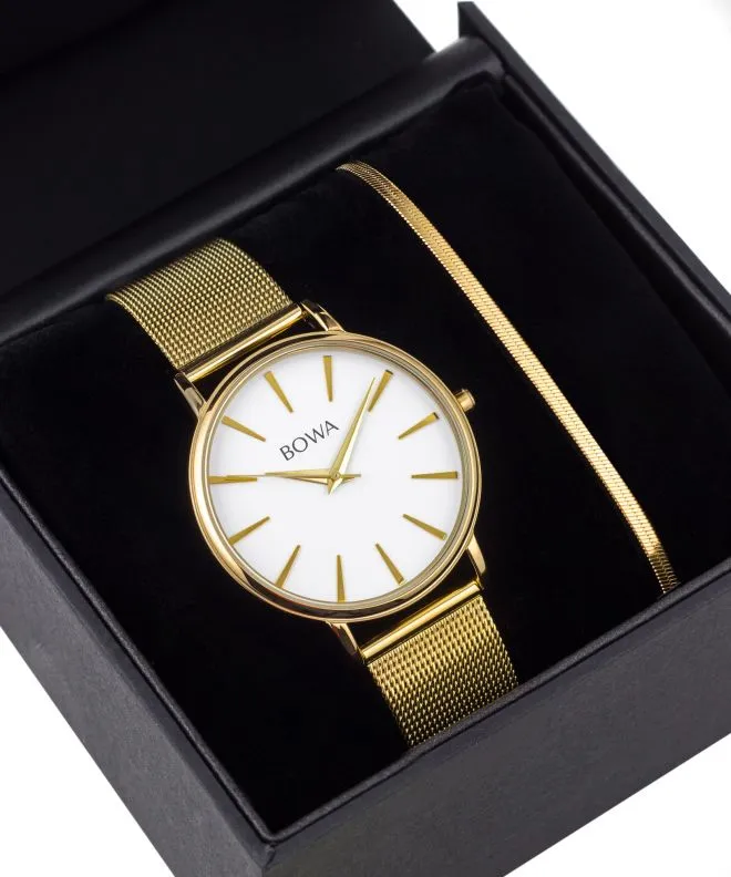 Orologio da Donna BOWA Praha White-Gold Mesh 38 Gift Set PH384-24-184M-419-03
