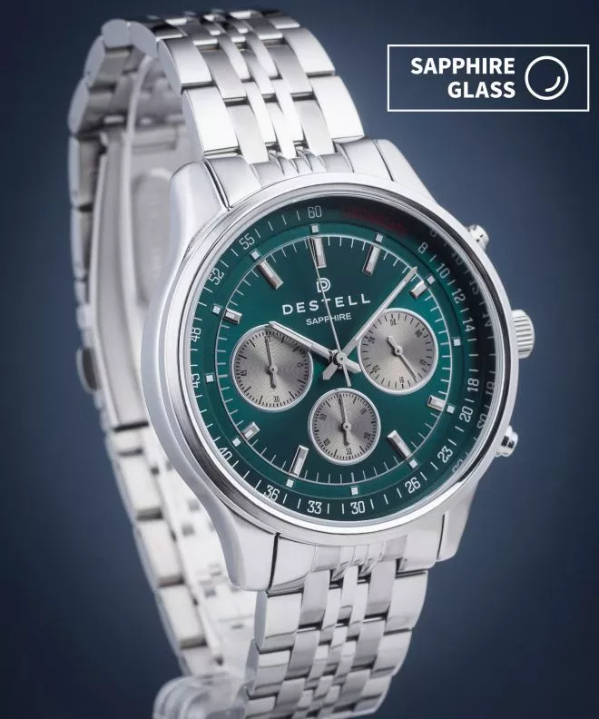Orologio da Uomo DESTELL Circinus Green Silver Steel Chronograph Sapphire CR415-05-205J