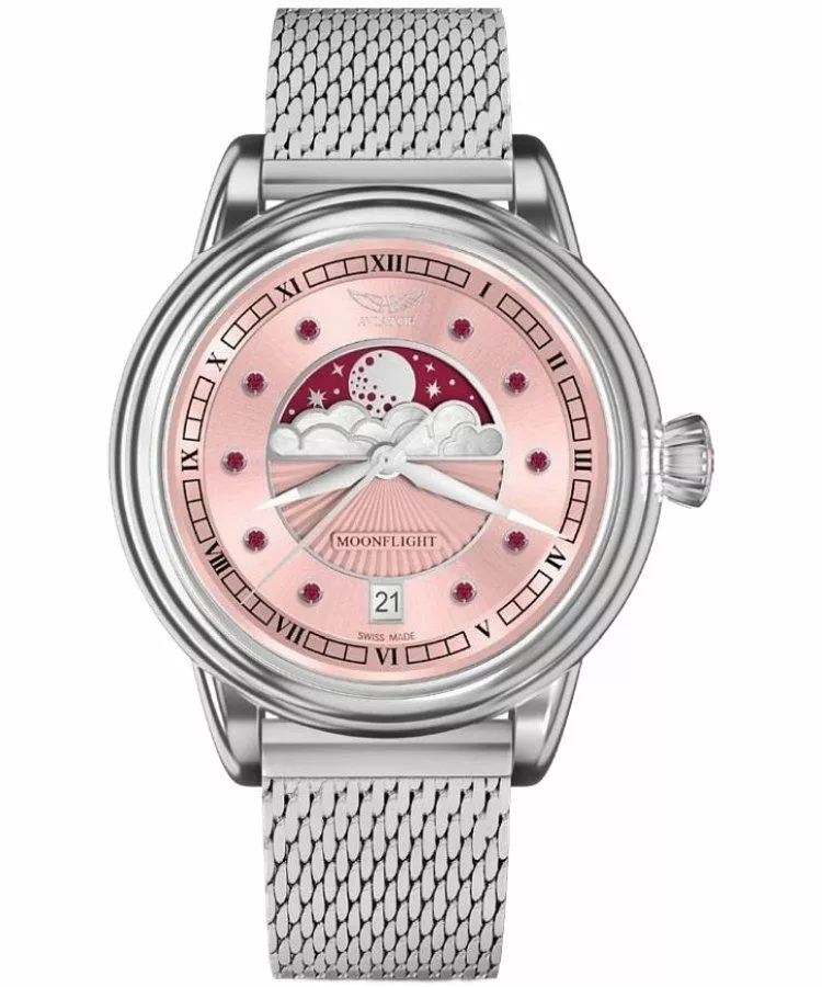 Orologio da Donna Aviator Moonflight Gemstone Edition Pink Red Ruby Limited Edition V.1.33.0.417.5
