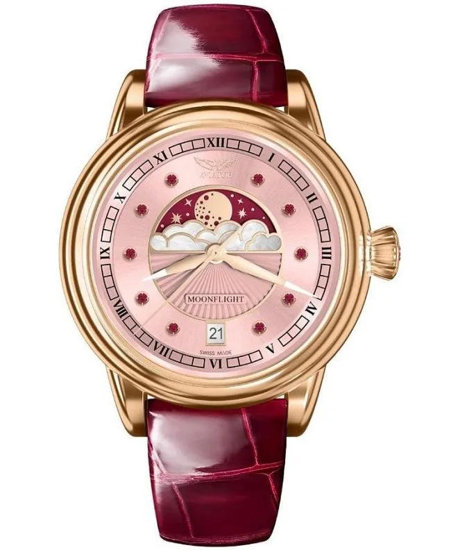 Orologio da Donna Aviator Moonflight Gemstone Edition Pink Red Ruby Limited Edition V.1.33.2.418.4