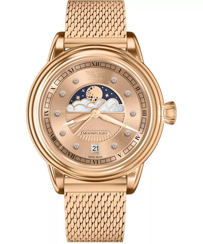 Orologio da Donna Aviator Douglas Moonflight Rose Gold Diamonds Limited Edition V.1.33.2.383.5