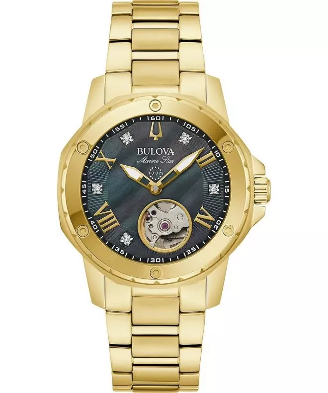 Orologio da Donna Bulova Marine Star Diamonds Open Heart Automatic 97P171