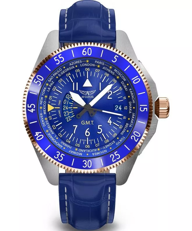 Orologio da Uomo Aviator Airacobra GMT V.1.37.3.308.4