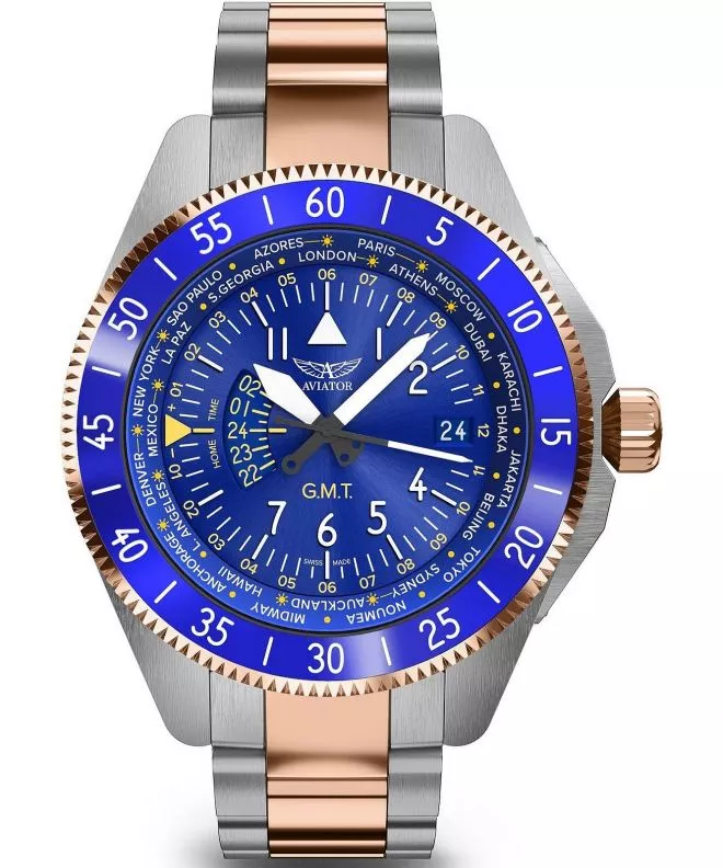 Orologio da Uomo Aviator Airacobra GMT V.1.37.3.308.5