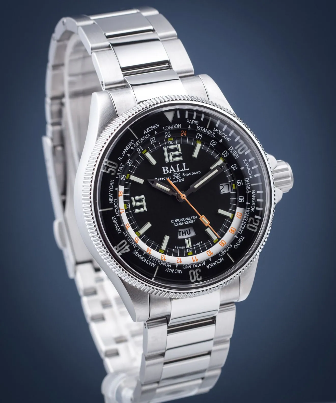 Orologio da Uomo Ball Engineer Master II Diver Worldtime Automatic DG2232A-SC-BK