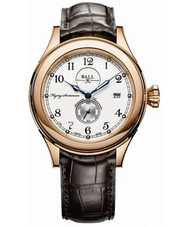 Orologio da Uomo Ball Trainmaster Flying Scotsman 18K Gold Limited Edition NM2198D-PG-LCJ-WH