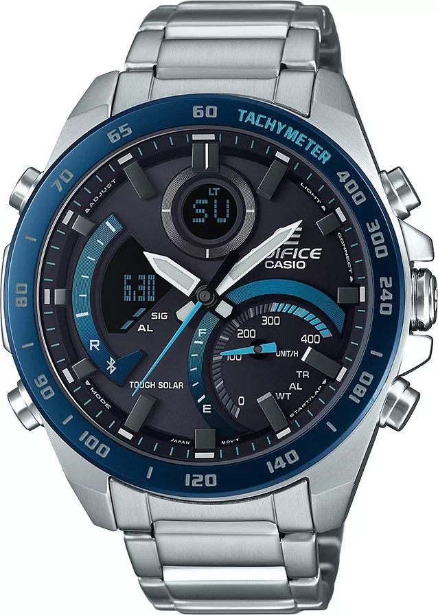 Orologio da Uomo Casio Edifice Premium Bluetooth Sync LCD Chrono Tough Solar ECB-900DB-1BER