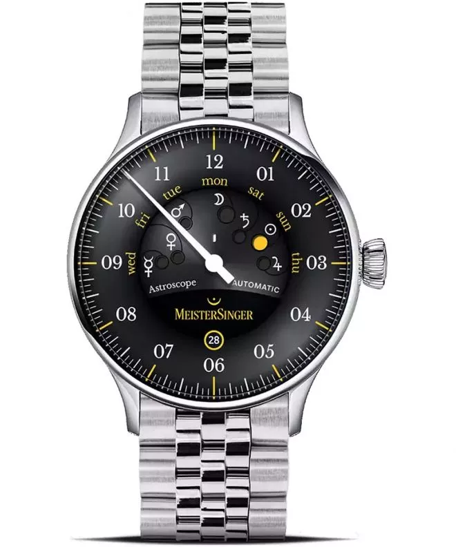 Orologio da Uomo Meistersinger Astroscope Black/Yellow Automatic Limited Edition S-AS902Y_MGB20
