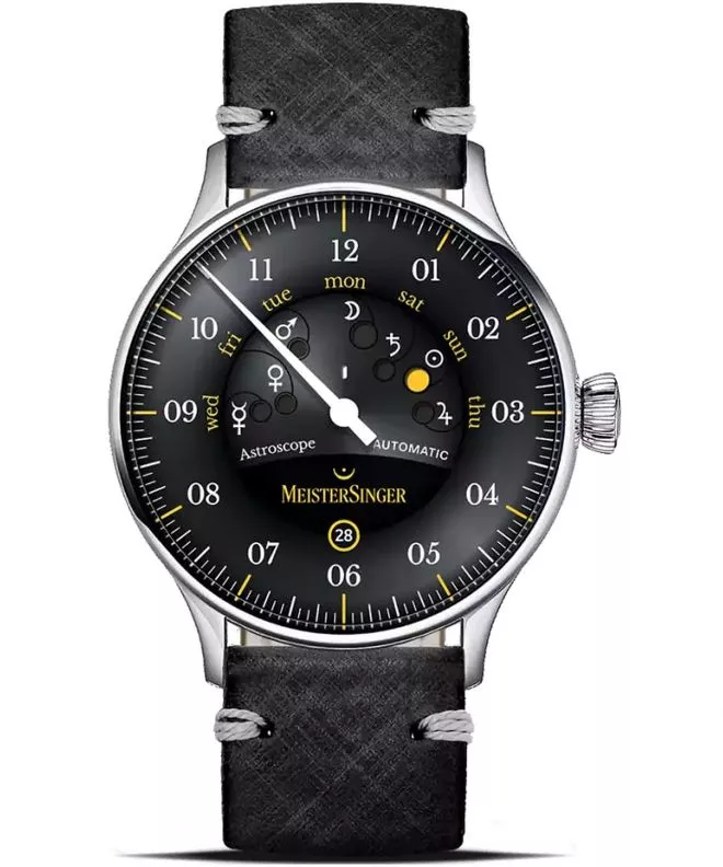 Orologio da Uomo Meistersinger Astroscope Black/Yellow Automatic Limited Edition S-AS902Y_SVSL01