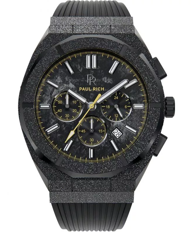 Orologio da Uomo PAUL RICH Motorsport Frosted Carbon Yellow Rubber Limited Edition 658860191439