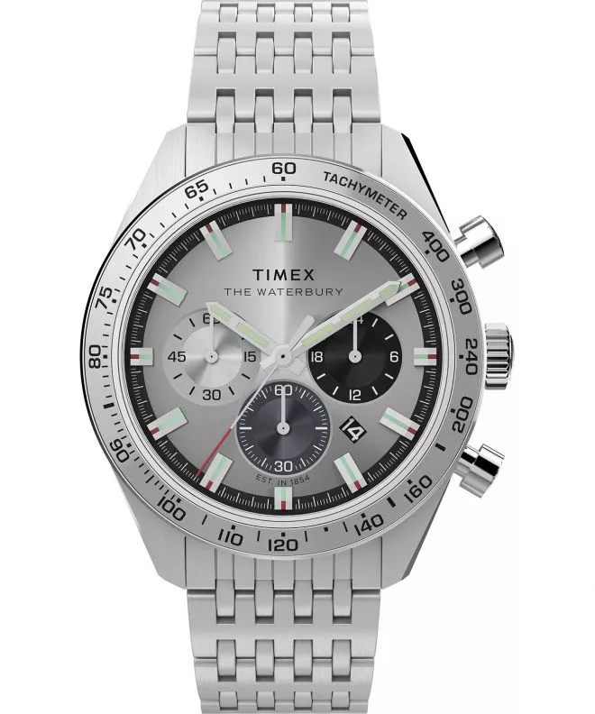 Orologio da Uomo Timex Waterbury Traditional Chronograph 41Mm Stainless Steel Bracelet Chronograph TW2Y18700