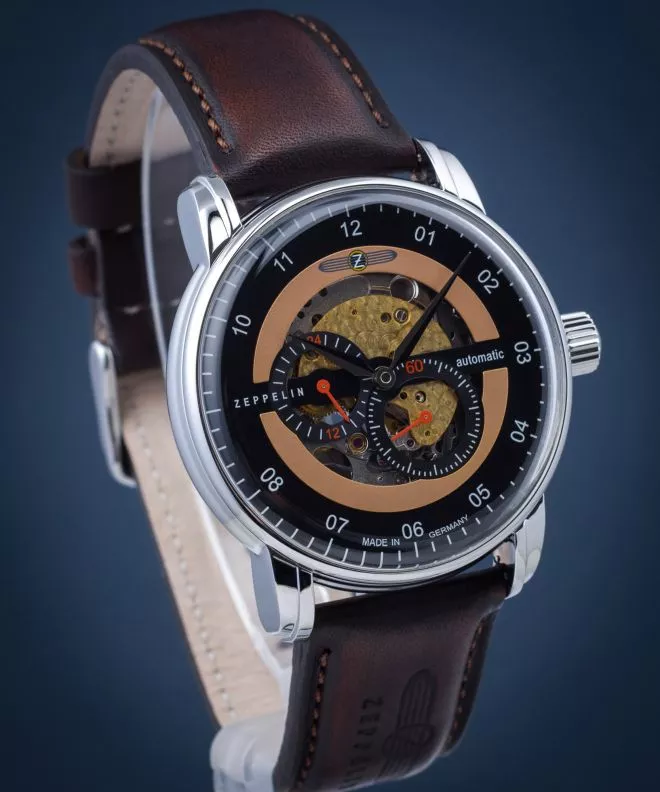 Orologio da Uomo Zeppelin New Captain's Line Skeleton Automatic 8664-5
