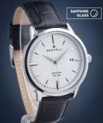Orologio da Uomo DESTELL Pictor Silver Black Leather Sapphire