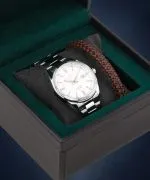 Orologio da Uomo DESTELL Loup White Silver Steel Sapphire Gift Set