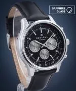 Orologio da Uomo DESTELL Circinus Black Silver Leather Chronograph Sapphire