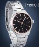 Orologio da Uomo DESTELL Aries Black Silver Steel Sapphire