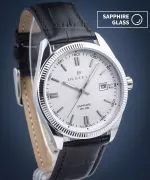 Orologio da Uomo DESTELL Loup White Silver Black Leather Sapphire