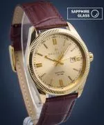 Orologio da Uomo DESTELL Loup Gold Brown Leather Sapphire