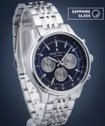 Orologio da Uomo DESTELL Circinus Blue Silver Steel Chronograph Sapphire