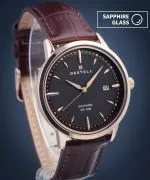 Orologio da Uomo DESTELL Pictor Black Rose Gold Brown Leather Sapphire
