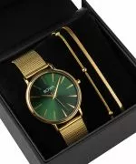 BOWA Praha Green-Gold Mesh 38 Gift Set (orologio + bracciale)